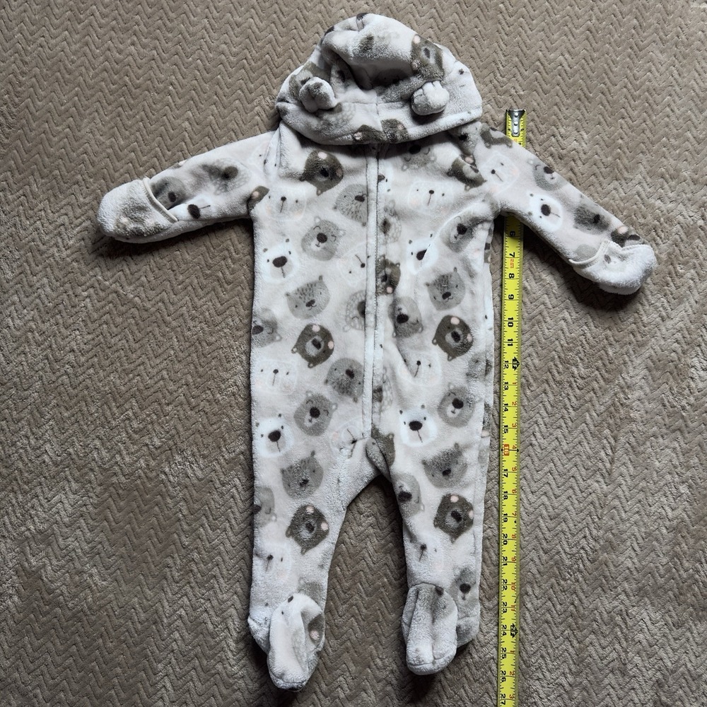 Baby Mack Winter Sherpa Suit Infant Size 6/9 Month Bear Themed Cozy